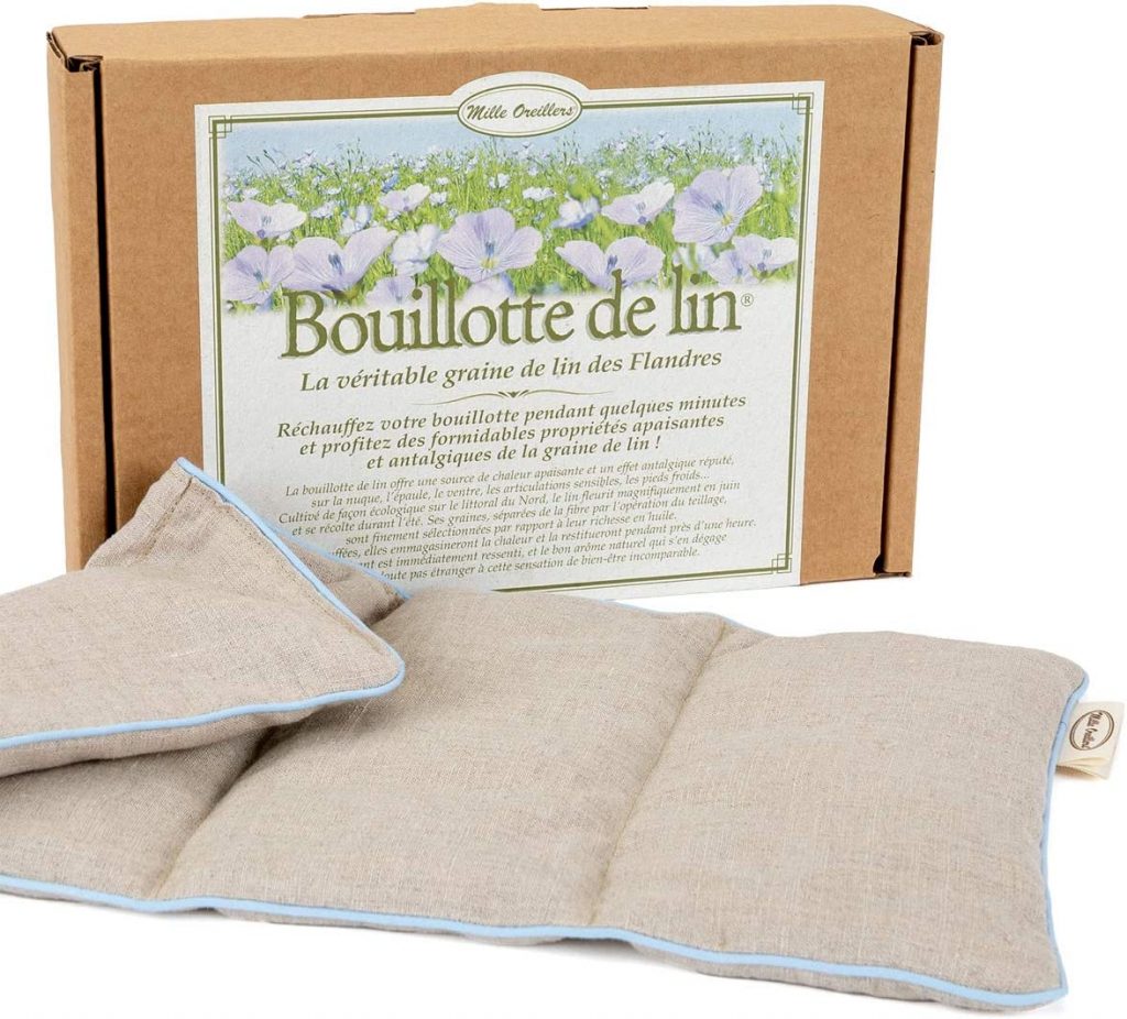 Bouillotte de lin de la marque Mille Oreillers de couleur beige